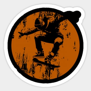 Grunge Urban Skateboarder Graffiti Style - Orange Sticker